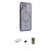MARSİLYAN™- iPhone 11 Kılıf Zirve Doku Prime - Siyah Joko Magic 5D Hayalet Cam + Renkli Kamera Lens Koruma Cam - PE