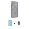 MARSİLYAN™- iPhone 11 Kılıf Zirve Doku Prime - Siyah Joko Magic 5D Hayalet Cam + Neon Fosforlu Kamera Lens - TU
