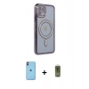 MARSİLYAN™- iPhone 11 Kılıf Zirve Doku Prime - Siyah Joko Magic 5D Hayalet Cam + Neon Fosforlu Kamera Lens - TU