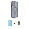 MARSİLYAN™- iPhone 11 Kılıf Zirve Doku Prime - Siyah Joko Magic 5D Hayalet Cam + Neon Fosforlu Kamera Lens - YL