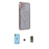 MARSİLYAN™- iPhone 11 Kılıf Zirve Doku Prime - Siyah Joko Magic 5D Hayalet Cam + Neon Fosforlu Kamera Lens - YL