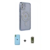 MARSİLYAN™- iPhone 11 Kılıf Zirve Doku Prime - Siyah Joko Magic 5D Hayalet Cam + Neon Fosforlu Kamera Lens - YL