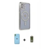 MARSİLYAN™- iPhone 11 Kılıf Zirve Doku Prime - Siyah Joko Magic 5D Hayalet Cam + Neon Fosforlu Kamera Lens - YL