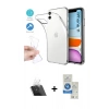 MARSİLYAN™- iPhone 11 Kılıf Zirve Doku - Şeffaf Royal Nano Ekran Koruyucu + Kamera Lens Koruma Cam - SF