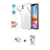 MARSİLYAN™- iPhone 11 Kılıf Zirve Doku - Şeffaf Uv Polymer Nano Ekran Koruyucu + Pers Alüminyum Kamera Lens - GD