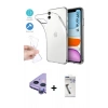MARSİLYAN™- iPhone 11 Kılıf Zirve Doku - Şeffaf Uv Polymer Nano Ekran Koruyucu + Raze Metal Kamera Lens - MR