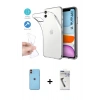 MARSİLYAN™- iPhone 11 Kılıf Zirve Doku - Şeffaf Uv Polymer Nano Ekran Koruyucu + Neon Fosforlu Kamera Lens - TU