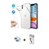 MARSİLYAN™- iPhone 11 Kılıf Zirve Doku - Şeffaf Uv Polymer Nano Ekran Koruyucu + Pers Alüminyum Kamera Lens - GI