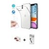 MARSİLYAN™- iPhone 11 Kılıf Zirve Doku - Şeffaf Uv Polymer Nano Ekran Koruyucu + Pers Alüminyum Kamera Lens - KI