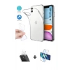 MARSİLYAN™- iPhone 11 Kılıf Zirve Doku - Siyah 3D Antistatik Cam Ekran Koruyucu + Kamera Lens Koruma Cam - SF