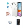 MARSİLYAN™- iPhone 11 Kılıf Zirve Doku - Siyah 3D Antistatik Hayalet Cam Ekran Koruyucu + Pers Alüminyum Kamera Lens - GI