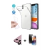 MARSİLYAN™- iPhone 11 Kılıf Zirve Doku - Siyah 3D Antistatik Mat Seramik Nano Ekran Koruyucu + Raze Metal Kamera Lens - SH
