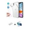 MARSİLYAN™- iPhone 11 Kılıf Zirve Doku - Siyah 3D Antistatik Seramik Nano Ekran Koruyucu + Renkli Kamera Lens Koruma Cam - SI