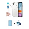 MARSİLYAN™- iPhone 11 Kılıf Zirve Doku - Siyah 3D Antistatik Seramik Nano Ekran Koruyucu + Neon Fosforlu Kamera Lens - TU