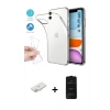 MARSİLYAN™- iPhone 11 Kılıf Zirve Doku - Siyah 6D Antistatik Mat Seramik Hayalet Nano Ekran Koruyucu + Renkli Kamera Lens Koruma Cam - SI