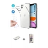MARSİLYAN™- iPhone 11 Kılıf Zirve Doku - Siyah Bilvis 3D Cam Ekran Koruyucu + Renkli Kamera Lens Koruma Cam - PE
