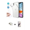 MARSİLYAN™- iPhone 11 Kılıf Zirve Doku - Siyah Bilvis 3D Mat Cam Ekran Koruyucu + Pers Alüminyum Kamera Lens - GD