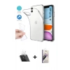 MARSİLYAN™- iPhone 11 Kılıf Zirve Doku - Siyah Bilvis 3D Mat Cam Ekran Koruyucu + Kamera Lens Koruma Cam - SF