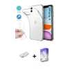 MARSİLYAN™- iPhone 11 Kılıf Zirve Doku - Siyah Bilvis 5in1 3D Magic Cam Ekran Koruyucu + Renkli Kamera Lens Koruma Cam - TU
