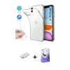 MARSİLYAN™- iPhone 11 Kılıf Zirve Doku - Siyah Bilvis 5in1 5D Magic Hayalet Cam Ekran Koruyucu + Renkli Kamera Lens Koruma Cam - PE