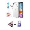 MARSİLYAN™- iPhone 11 Kılıf Zirve Doku - Siyah Bilvis 5in1 5D Magic Hayalet Cam Ekran Koruyucu + Raze Metal Kamera Lens - SH