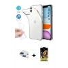 MARSİLYAN™- iPhone 11 Kılıf Zirve Doku - Siyah Buffer Cam Ekran Koruyucu + Pers Alüminyum Kamera Lens - LT