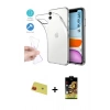 MARSİLYAN™- iPhone 11 Kılıf Zirve Doku - Siyah Buffer Cam Ekran Koruyucu + Rainbow Kamera Lens Koruma Cam - KI