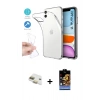MARSİLYAN™- iPhone 11 Kılıf Zirve Doku - Siyah Buffer Hayalet Cam Ekran Koruyucu + Pers Alüminyum Kamera Lens - GD