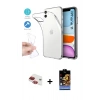 MARSİLYAN™- iPhone 11 Kılıf Zirve Doku - Siyah Buffer Hayalet Cam Ekran Koruyucu + Pers Alüminyum Kamera Lens - KI