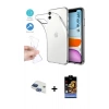 MARSİLYAN™- iPhone 11 Kılıf Zirve Doku - Siyah Buffer Hayalet Cam Ekran Koruyucu + Pers Alüminyum Kamera Lens - LT