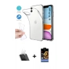MARSİLYAN™- iPhone 11 Kılıf Zirve Doku - Siyah Buffer Hayalet Cam Ekran Koruyucu + Kamera Lens Koruma Cam - SF