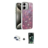 MARSİLYAN™- iPhone 11 Kılıf Zirve Modern Prime - Şeffaf 360 Full Body Arka Koruyucu + Lacivert Pers Alüminyum Kamera Lens