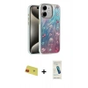 MARSİLYAN™- iPhone 11 Kılıf Zirve Modern Prime - Şeffaf Pasifik Cam Ekran Koruyucu + Kırmızı Rainbow Kamera Lens Koruma Cam