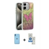 MARSİLYAN™- iPhone 11 Kılıf Zirve Modern Prime - Şeffaf Royal Nano Ekran Koruyucu + Neon Fosforlu Kamera Lens - MI