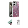 MARSİLYAN™- iPhone 11 Kılıf Zirve Modern Prime - Şeffaf Uv Polymer Nano Ekran Koruyucu + Kırmızı Raze Metal Kamera Lens
