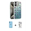 MARSİLYAN™- iPhone 11 Kılıf Zirve Modern Prime - Şeffaf Uv Polymer Nano Ekran Koruyucu + Neon Fosforlu Kamera Lens - MI