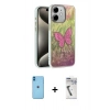 MARSİLYAN™- iPhone 11 Kılıf Zirve Modern Prime - Şeffaf Uv Polymer Nano Ekran Koruyucu + Neon Fosforlu Kamera Lens - MI