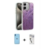 MARSİLYAN™- iPhone 11 Kılıf Zirve Modern Prime - Şeffaf Uv Polymer Nano Ekran Koruyucu + Neon Fosforlu Kamera Lens - MI