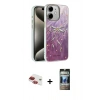 MARSİLYAN™- iPhone 11 Kılıf Zirve Modern Prime - Siyah 34D Hayalet Izgaralı Cam + Pers Alüminyum Kamera Lens - KI