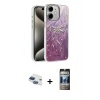 MARSİLYAN™- iPhone 11 Kılıf Zirve Modern Prime - Siyah 34D Hayalet Izgaralı Cam + Pers Alüminyum Kamera Lens - LT