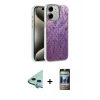 MARSİLYAN™- iPhone 11 Kılıf Zirve Modern Prime - Siyah 34D Hayalet Izgaralı Cam + Raze Metal Kamera Lens - MI