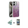 MARSİLYAN™- iPhone 11 Kılıf Zirve Modern Prime - Siyah 34D Hayalet Izgaralı Cam + Raze Metal Kamera Lens - MI