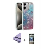 MARSİLYAN™- iPhone 11 Kılıf Zirve Modern Prime - Siyah 34D Hayalet Izgaralı Cam + Raze Metal Kamera Lens - MR