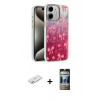 MARSİLYAN™- iPhone 11 Kılıf Zirve Modern Prime - Siyah 34D Hayalet Izgaralı Cam + Renkli Kamera Lens Koruma Cam - PE