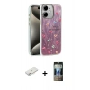 MARSİLYAN™- iPhone 11 Kılıf Zirve Modern Prime - Siyah 34D Hayalet Izgaralı Cam + Renkli Kamera Lens Koruma Cam - PE