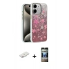 MARSİLYAN™- iPhone 11 Kılıf Zirve Modern Prime - Siyah 34D Hayalet Izgaralı Cam + Renkli Kamera Lens Koruma Cam - PE