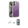 MARSİLYAN™- iPhone 11 Kılıf Zirve Modern Prime - Siyah 34D Hayalet Izgaralı Cam + Renkli Kamera Lens Koruma Cam - SI