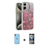 MARSİLYAN™- iPhone 11 Kılıf Zirve Modern Prime - Siyah 34D Hayalet Izgaralı Cam + Neon Fosforlu Kamera Lens - TU