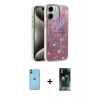 MARSİLYAN™- iPhone 11 Kılıf Zirve Modern Prime - Siyah 360 Mat Full Body Arka Koruyucu + Neon Fosforlu Kamera Lens - TU