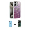 MARSİLYAN™- iPhone 11 Kılıf Zirve Modern Prime - Siyah 360 Mat Full Body Arka Koruyucu + Neon Fosforlu Kamera Lens - TU